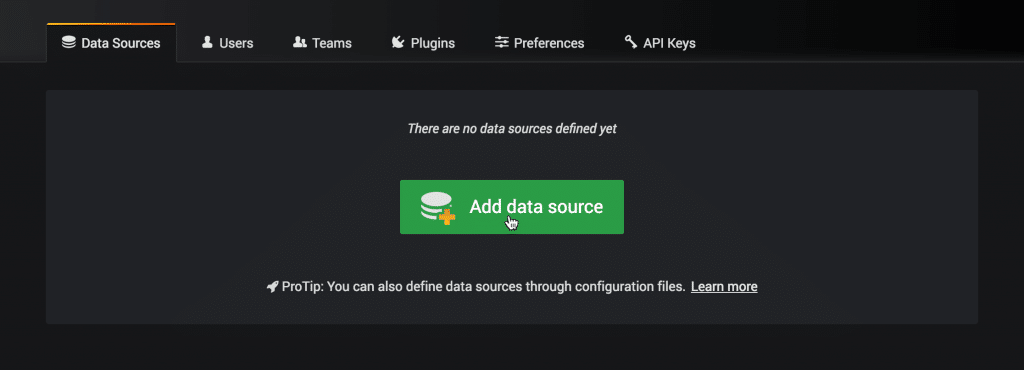 Fonte de dados no Grafana