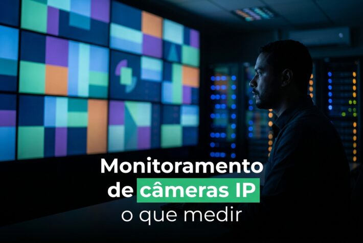 Monitoramento de câmeras IP em sala de operações de TI