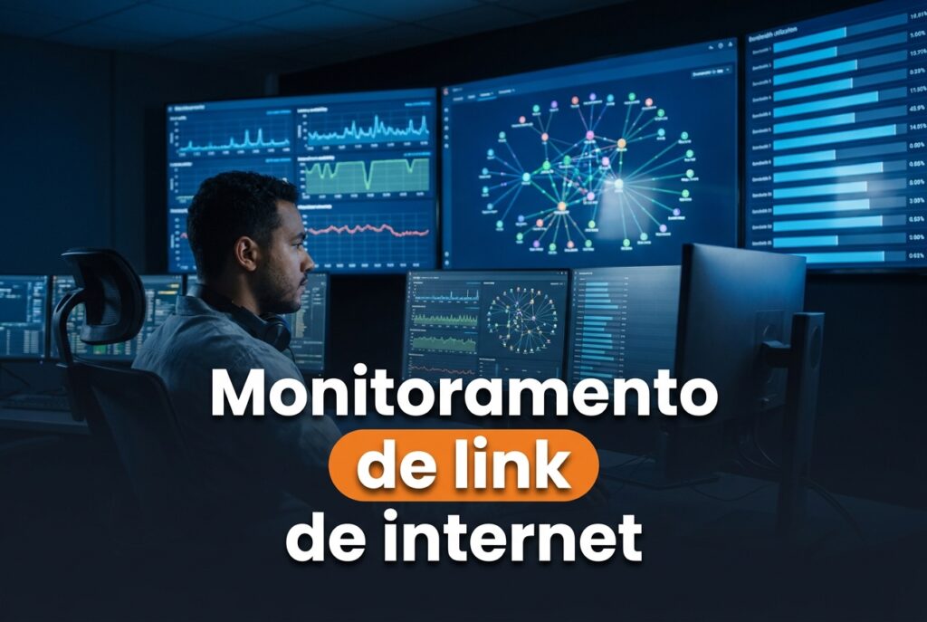 Monitoramento de link de internet em uma sala de operações de rede